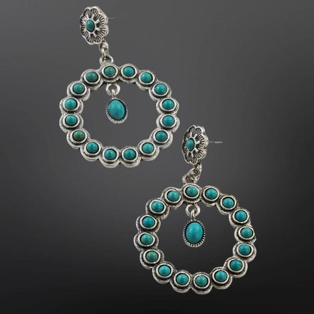 Western Faux Turquoise Earrings
