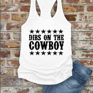 Dibs On The Cowboy, Western, Women Fit Racerback Tank Top