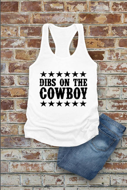 Dibs On The Cowboy, Western, Women Fit Racerback Tank Top