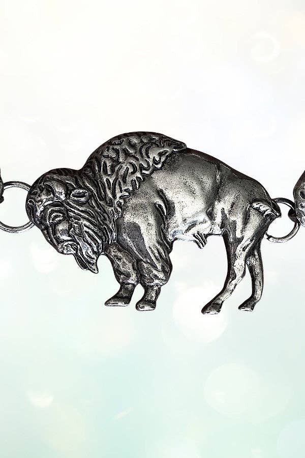 WESTERN BISON LINK METAL CHAIN BELT