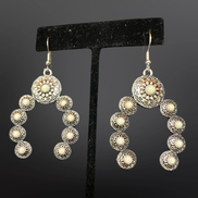 Squash Blossom Naja Western Faux Turquoise Earrings