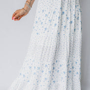 LDC High Waist Tiny Floral Print Boho Maxi Skirt